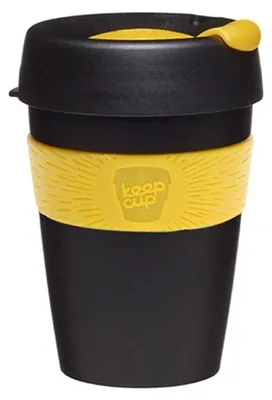Produktbild von Kaffee Tasse KeepCup Black/Yellow, 340 ml