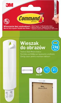 Zdjęcie produktu dla Haczyk do ramek z uchwytem samoprzylepnym 3M
