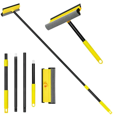 Fensterabzieher 2-in-1 mit Schwamm und Verlängerungsstange 138 cm