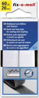 Produktbild von Klettband fix-o-moll zum Nähen 60cm x 20mm weiß