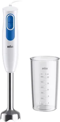 Produktbild von Stabmixer 600W mit Edelstahl-Mixfuß, 2 Geschwindigkeiten, EasyTwist-System und 600ml Mix- & Messbecher, Pürierstab in Weiß