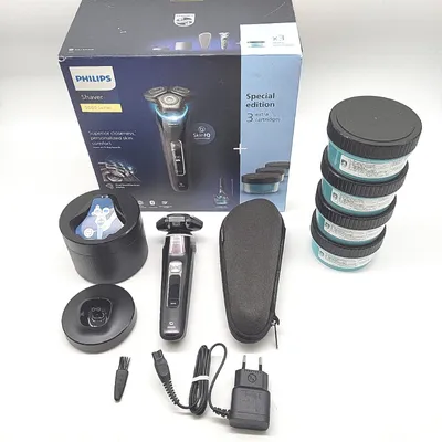 Obrázek produktu pro Philips SHAVER Series 9000 S9976/63 Elektrický holicí strojek Wet&Dry se SkinIQ, Rotační holicí strojek, Černá, Dual SteelPrecision blades, GroomTribe, SH91, 2 rok/roky