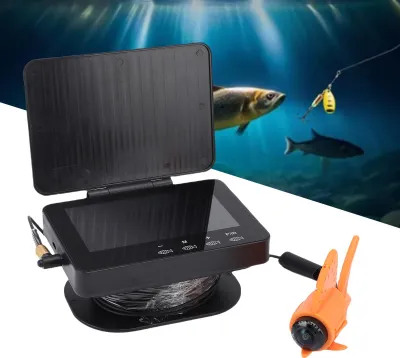 Zdjęcie produktu dla Podwodny echosonda, ekran 4,3 cala, 1080P, 5 MP, szeroki kąt 195°, wysoka jasność, kamera wielofunkcyjna, pomarańczowa