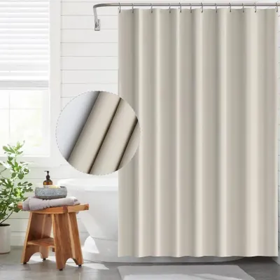 Produktbild von Stück verdickter Duschvorhang für Badezimmer und WC, 180 x 180 cm, beige