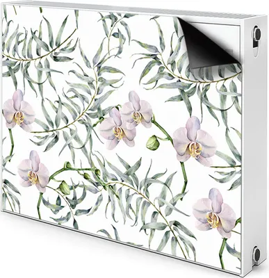 Produktbild von Magnet Heizkörperverkleidung Heizkörper-Abdeckung Heizung Heizkörper 80x60 cm  - Rosa, Orchideen