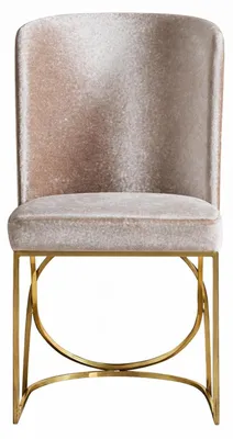 Immagine prodotto di Elegante poltrona in velluto con struttura in metallo dorato, dal design moderno