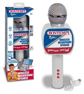 Produktbild von Bontempi Wireless Speaker Microphone, Spielzeug-Mikrofon, 5 Jahr(e), 420 g, Weiß