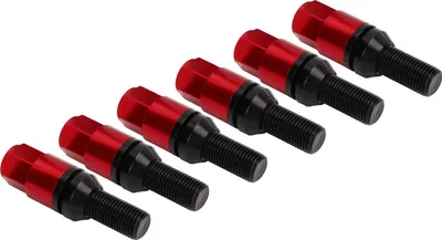 Zdjęcie produktu dla 20 sztuk M14 x 1,5 stożkowe śruby do kół, nakrętki do kół, śruby stożkowe, uniwersalne akcesoria samochodowe do samochodów, czerwone