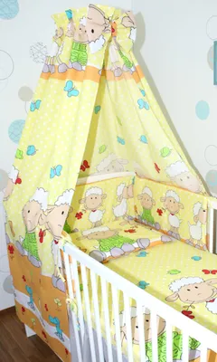 Produktbild von Vollstoff Himmel für Baby Bett Vollstoffhimmel Betthimmel - 21. Schaf Gelb