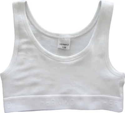 Produktbild von HERMKO 52520 Mädchen Bustier mit weichem Sportbund, Farbe:weiß, Größe:116