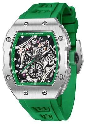 Produktbild von Herrenuhr Pagani Design Tussah, Mechanisch, Edelstahl, Grün