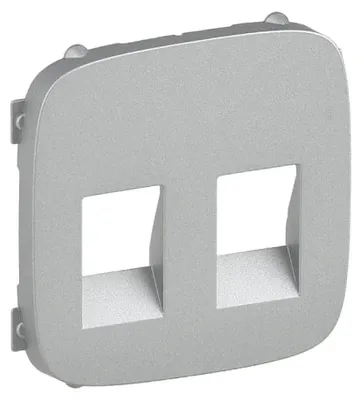 Image de Panneau frontal pour socle audio avec deux prises Valena Allure Legrand - Aluminium