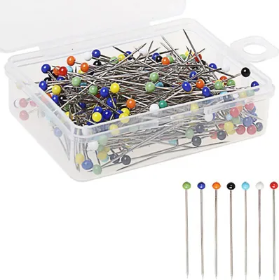 Obrázok produktu pre 100 kusov 3,2 cm šijacie špendlíky farebné sklo guľôčkové hlavy rovné šijacie špendlíky šijacie ihly pre DIY dekorácie remeslá šijacie projekty