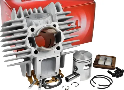 Zdjęcie produktu dla Zestaw cylindra Airsal Sport o pojemności 50 ccm, wykonany z aluminium i hartowany chromem, przeznaczony do skuterów Tomos A35 i S25 50