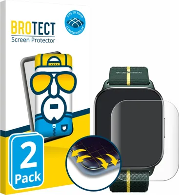 Produktbild von 2x BROTECT Fullscreen Schutzfolie für Motorola Moto watch fit Displayschutz Folie Fullcover Klar Transparent