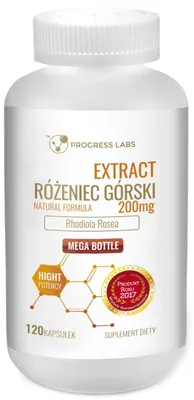 Obrázok produktu pre Rhodiola rosea 200 mg extrakt 20: 1 120 kapsúl PROGRESS LABS