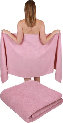 Produktbild von Betz 2 Stück XXL Saunatücher 70 x 200 cm BERLIN  Badetücher 100% Baumwolle Farbe – lotus