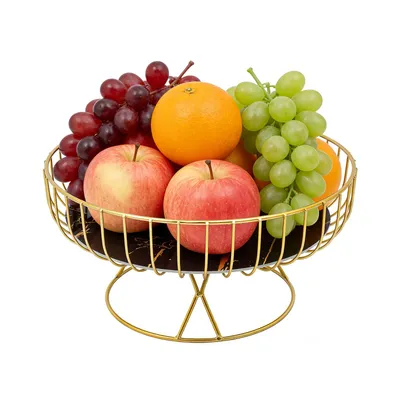Produktbild von Obstkorb Rund  Obstschale Obsttablett 27x13CM Schwarz