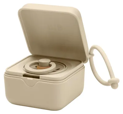 Produktbild von Bibs Schnullerbox Vanille, Sterilisator, separate Fächer für Schnuller & Snacks, Befestigung am Kinderwagen