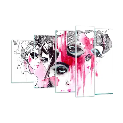 Produktbild von Bilder auf glas - Frauen Gesichter Augen illustration - 150x100cm - Glasbilder - Wandbilder - Kunstdruck - Wanddekoration aus Glas - Glas Bilder - Wandbild auf Glas - GEG150x100-3095