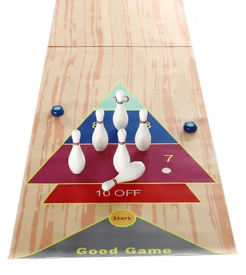 Produktbild von 3-in-1 Curling & Bowling - Tischspiel Set - Shuffleboard - Für 1–8 Spieler - Familienspiel Für Kinder & Erwachsene - Für Zuhause & Party