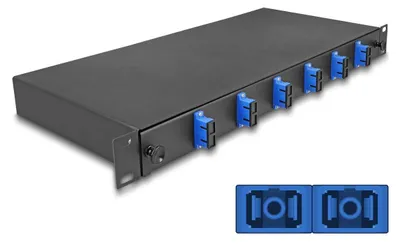 Immagine prodotto di DELOCK 19" LWL Spleißbox 6x SC DX OS2 1HE spleißfer. Kompl.