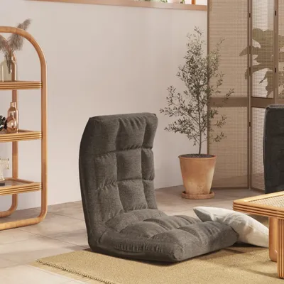 Immagine prodotto di The Living Store Sedia da terra pieghevole in tessuto grigio scuro