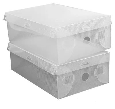 Image de Boîtes à chaussures - Rangement pour chaussures - Pliables - Empilables - Transparentes - Lot de 20 - 28 x 18 x 10 cm - Plastique PP