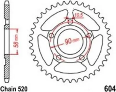 Immagine prodotto di 35 Z passo 520 per HONDA NSR 125 R F2 89-90 Pignone posteriore