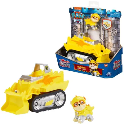 Produktbild von PAW Patrol , Rescue Knights Basis Fahrzeug Spielzeugauto von Rubble mit Welpenfigur, Spielzeug geeignet für Kinder ab 3 Jahren, 3 Jahr(e), Mehrfarbig