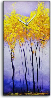 Produktbild von Wandbild Leinwand Bilder mit Uhr Geräuschlos 30x60 Bäume malen Abstrakte Kunst - weiße Hände
