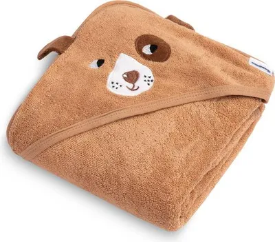 Produktbild von SENSILLO - Kapuzenhandtuch Badeponcho Baby mit Kapuze - 90x90cm - 100% Baumwolle -  Braun