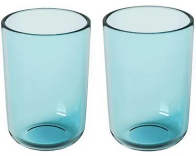 Produktbild von 2er Set Zahnputzbecher Kunststoff 290 ml Transparent Langlebig