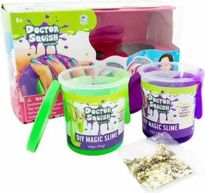 Produktbild von Doctor Squish Diy Magic Slime, Double Set, 240 Gr - Grün Und Lila, Schleim, 8 Jahr(e), Grün, Violett, 2 Stück(e)