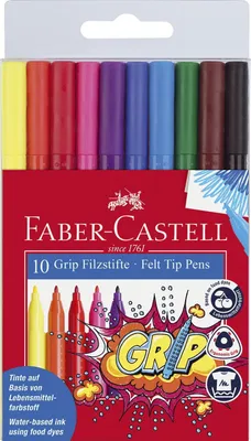 Immagine prodotto di FABER-CASTELL Filzstift Grip Colour Marker 10x Etui