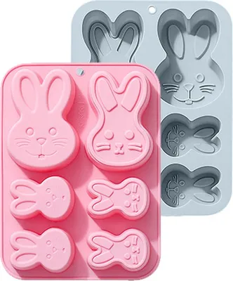 Obrázek produktu pro CANDeal Silikonová forma Bunny Chocolate pro pečení Bunny Mould Francouzský dezert Fondant Mousse Cake Tier Mould, 2 kusy