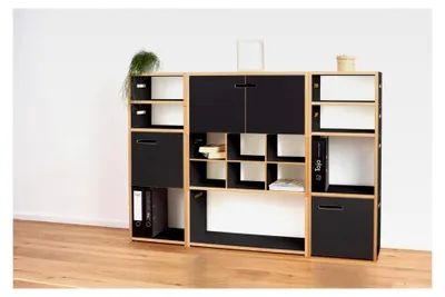 Produktbild von Hochstapler | modulares Regalsystem mit verschiedenen Modulen für Wandregal/Bücherregal/CD-Regal | MDF Regal (anthrazit, Anbaumodul)