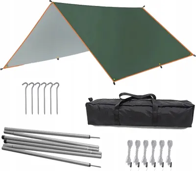 Produktbild von Wasserdichte Campingplane Regen-, Fliegenzelt Sonnenschutz Picknickzelt Tarp Tragbar Kompakt