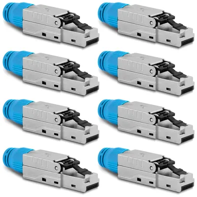 Produktbild von Netzwerkstecker Cat8 CAT8.1 RJ45 Stecker 8x Steckverbinder werkzeuglos geschirmt
