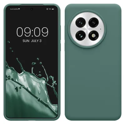 Produktbild von kwmobile Handyhülle für OnePlus 13 Hülle - Case Silikon - Kabelloses Laden - Schutzhülle Cover in Tannengrün