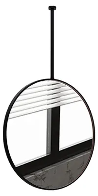 Produktbild von Runder Wandspiegel mit schwarzem Metallrahmen