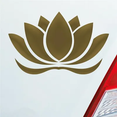 Produktbild von Auto Aufkleber Lotusblüte Lotus Blüte Blume Pflanze Seerose 16x10 cm Gold Sticker Heckscheibenaufkleber