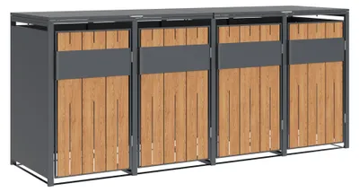 Produktbild von Westmann Varius 4 Metall Mülltonnenbox 4er 4x240 L Holzoptik