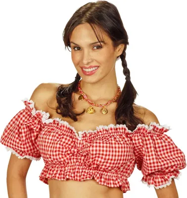 Produktbild von Carmen Trachtenbluse Fanny | Rot Weiß Größe: 44/46