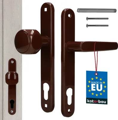 Produktbild von KOTARBAU® Drücker-Knauf 90 mm Türklinke Braun Türgriff PZ Langschild Garnitur Türknauf Drückergarnitur Zimmertür Türbeschlag Türbeschläge Innentüren Türdrücker Türdrückergarnitur Aluminiumeinsatz