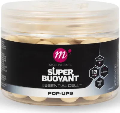 Productafbeelding van Mainline Essential Cell Super B buoyant drijvende boilies, 13 mm, witte kleur