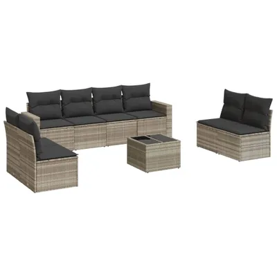 Produktbild von VidaXL 3251199, Dunkles Grau, Rattan, Gehärtetes Glas, 110 kg, Erwachsene & Kinder, 550 mm, 550 mm