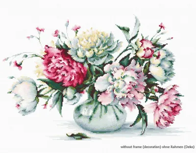 Produktbild von Luca-S Kreuzstich Set "Pfingstrosen", Zählmuster, 34,5x23cm