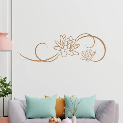 Produktbild von Blume - Linien Wandtattoo in 6 Größen - Wandaufkleber Wall Sticker - Dekoration, Küche, Wohnzimmer, Schlafzimmer, Badezimmer