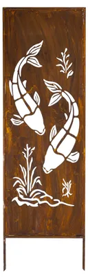 Produktbild von Sichtschutz Metall - 160 cm x 50 cm - Edelrost - Rostoptik Sichtschutz für Garten - Sichtschutzelement - Sichtschutzwand - Gartendekoration Zaun